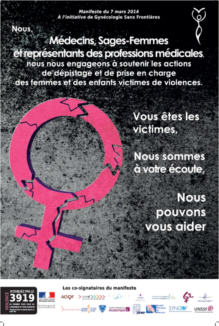Manifeste pour la lutte contre les VFF, signé de l’ensemble des acteurs de périnatalité et des représentants ordinaux (Médecins, Sages Femmes)